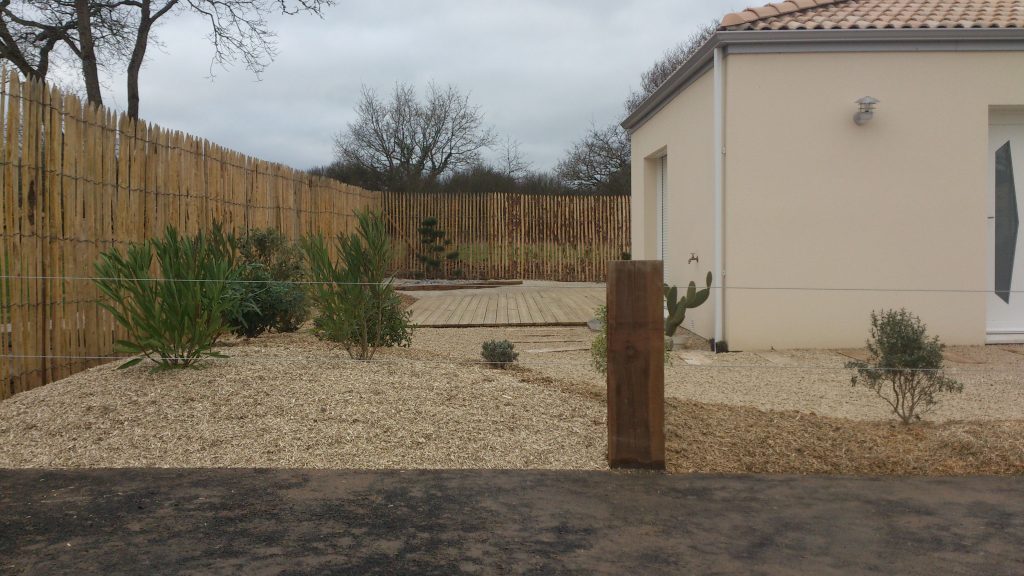 Clôture ganivelle, Terrasse bois et Massif La PLaine sur Mer
