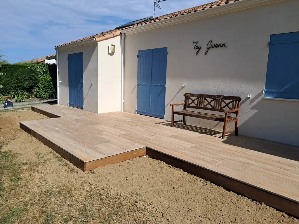 Terrasse sur plots 120x40